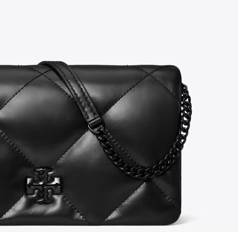 TORY BURCH KIRA DIAMOND QUILT CROSSBODY BAG  - black
