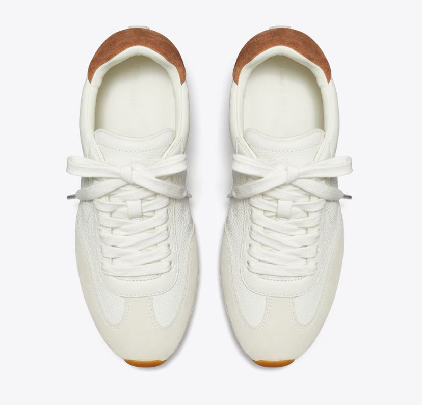 TORY BURCH FIELD SNEAKER - Blanc / White Mocha / Gingerbread Brown