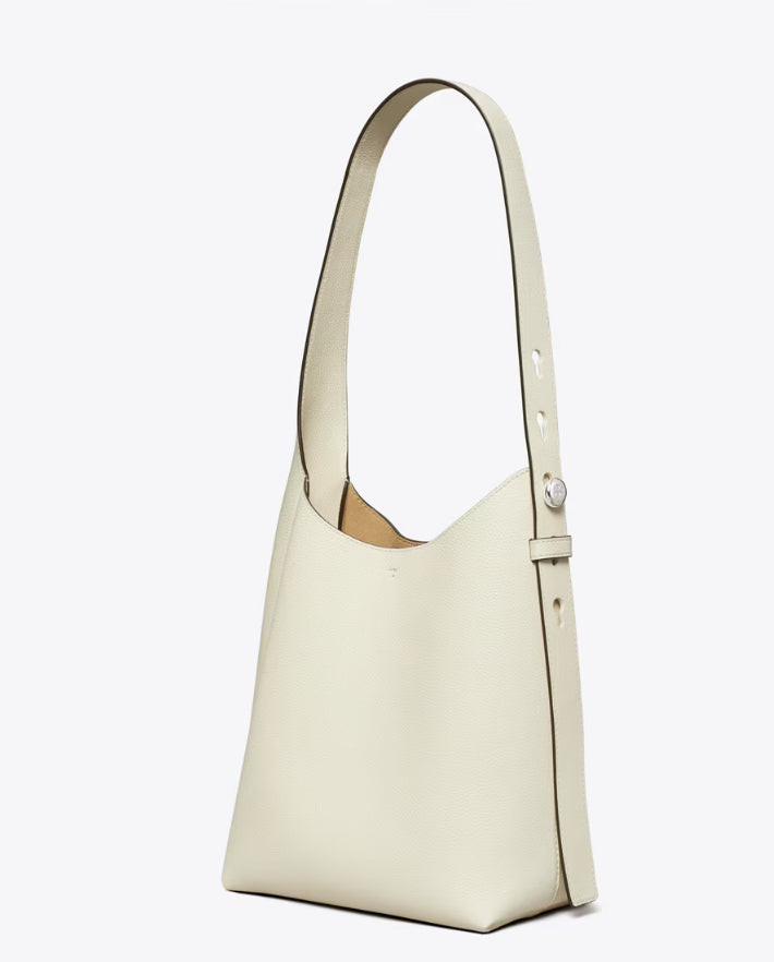 TORY BURCH SMALL ROMY HOBO BAG -LIGHT CREAM