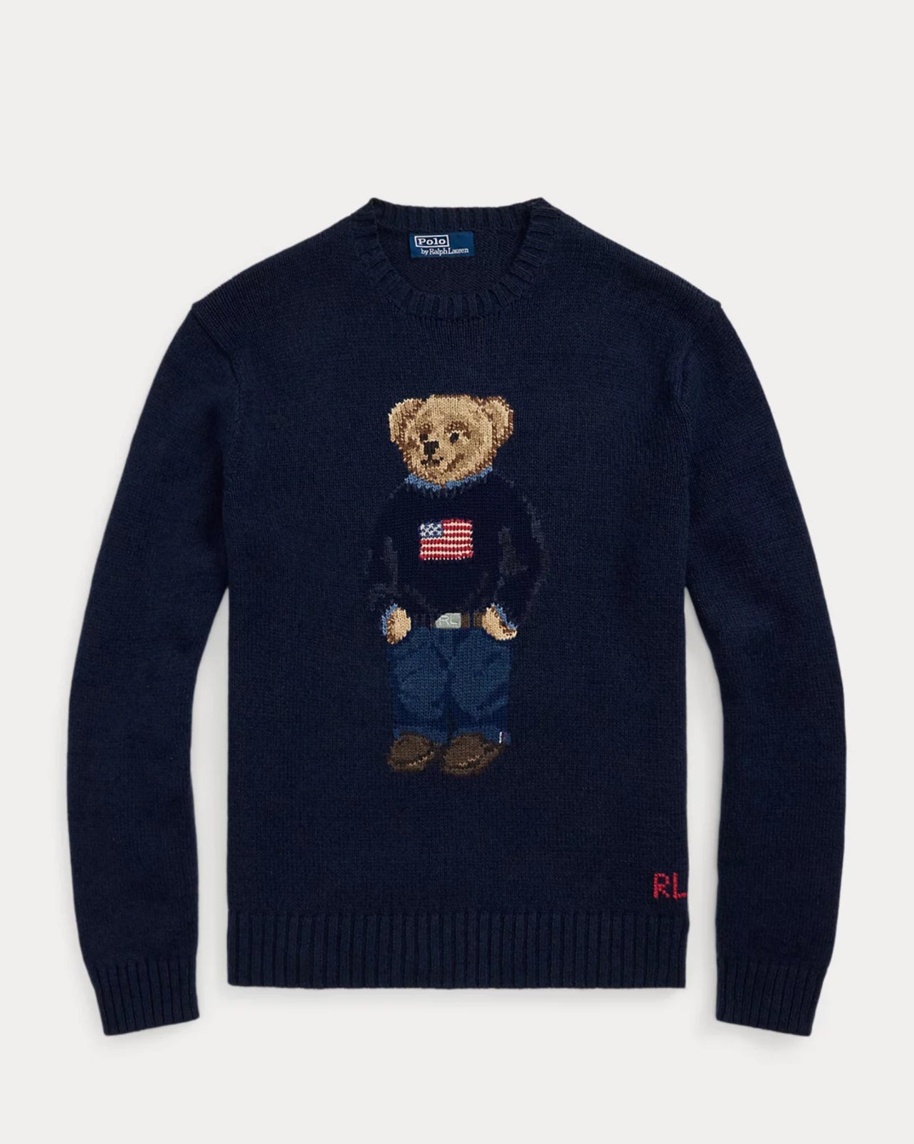 Ralph Lauren Polo Bear Cotton-Linen Sweater-  Navy