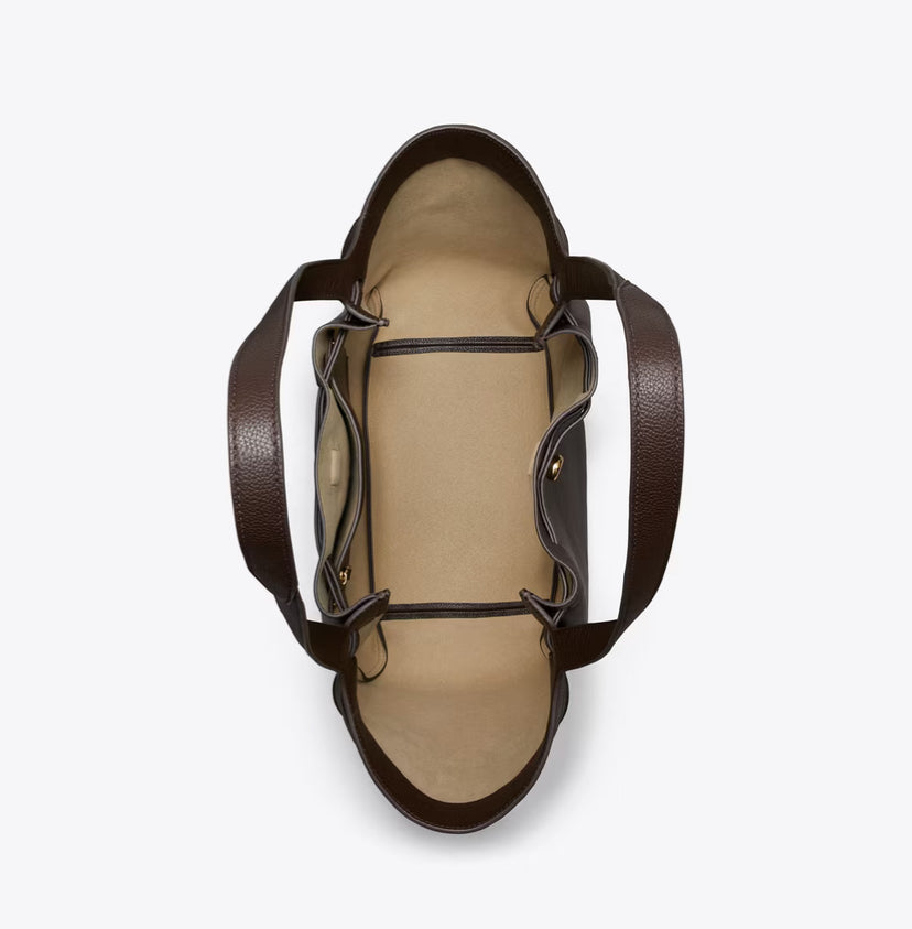 TORY BURCH ROMY TOTE BAG  - DEEP BROWN