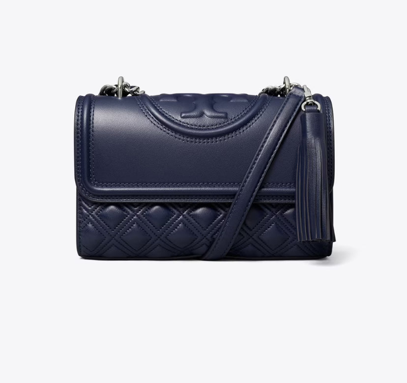 TORY BURCH SMALL FLEMING SHOULDER BAG - ROYAL NAVY