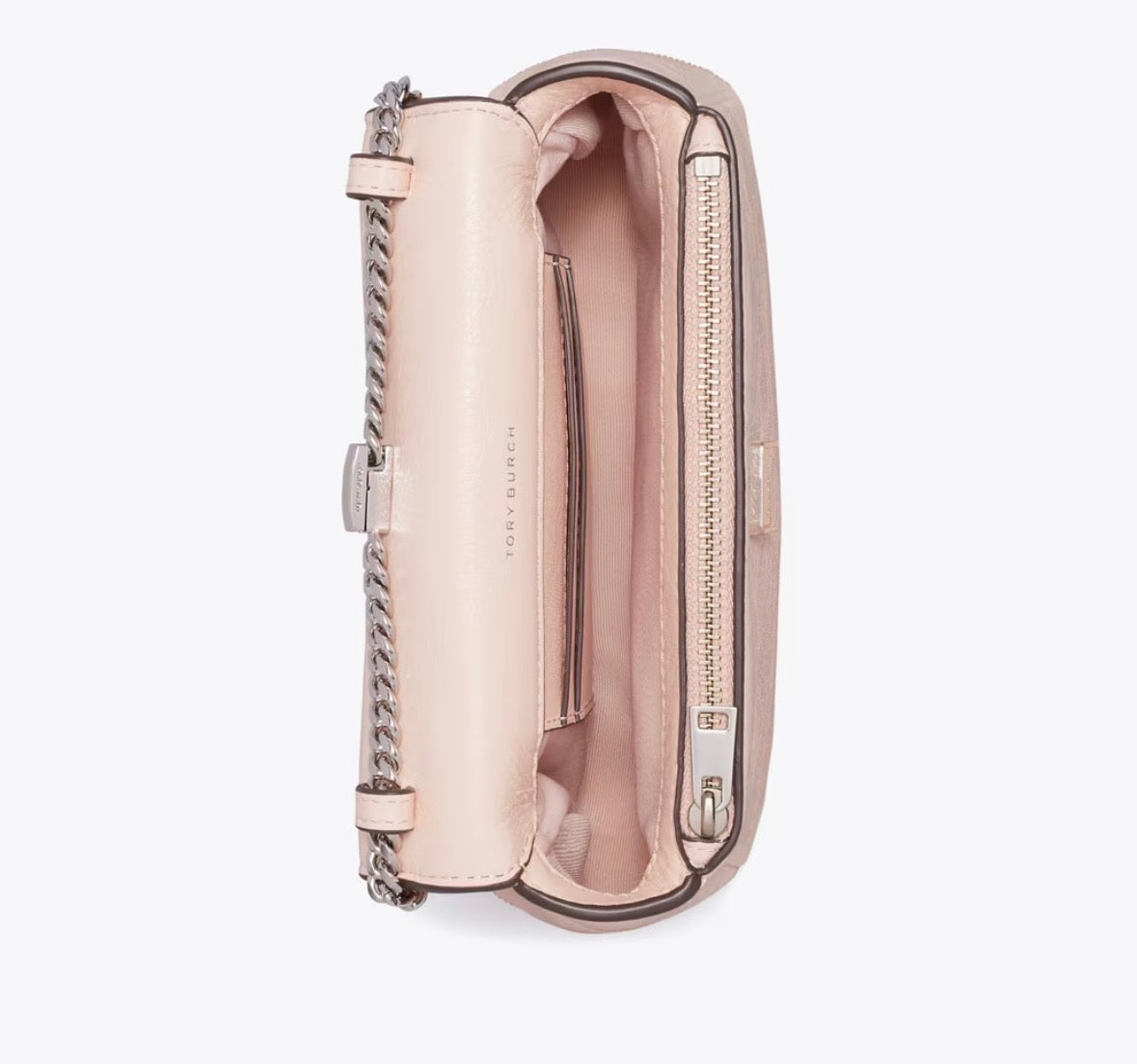 TORY BURCH MINI CHARLIE QUILTED TOP-HANDLE CROSSBODY - soft pink