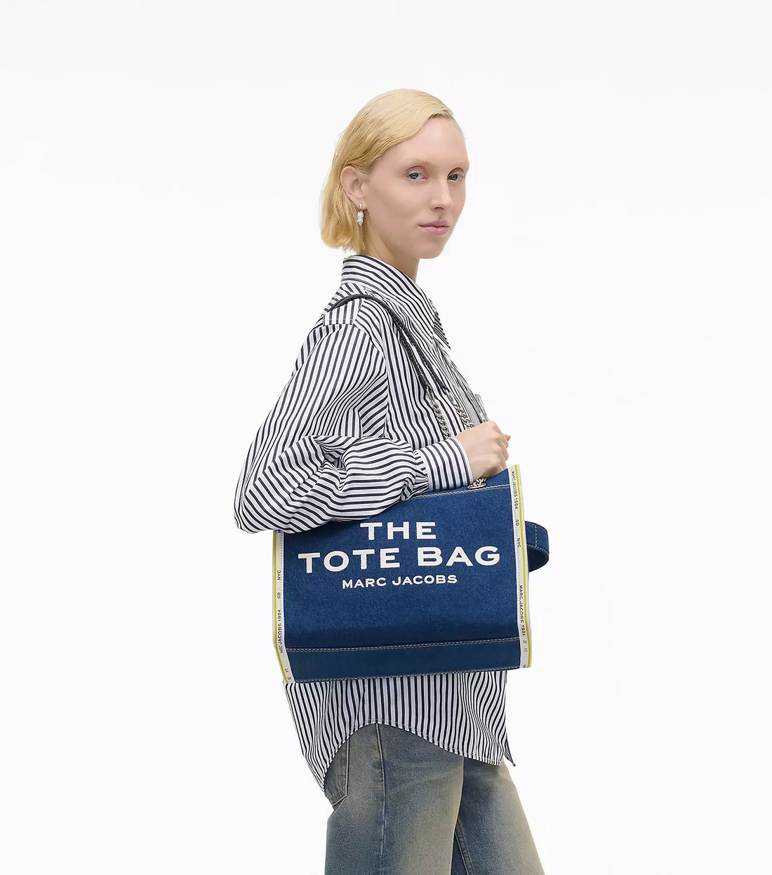 MARC JACOBS THE DENIM CHAIN MEDIUM TOTE BAG