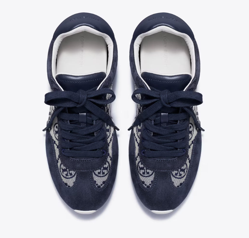 TORY BURCH T MONOGRAM FIELD SNEAKER -  Navy T Monogram / New Navy