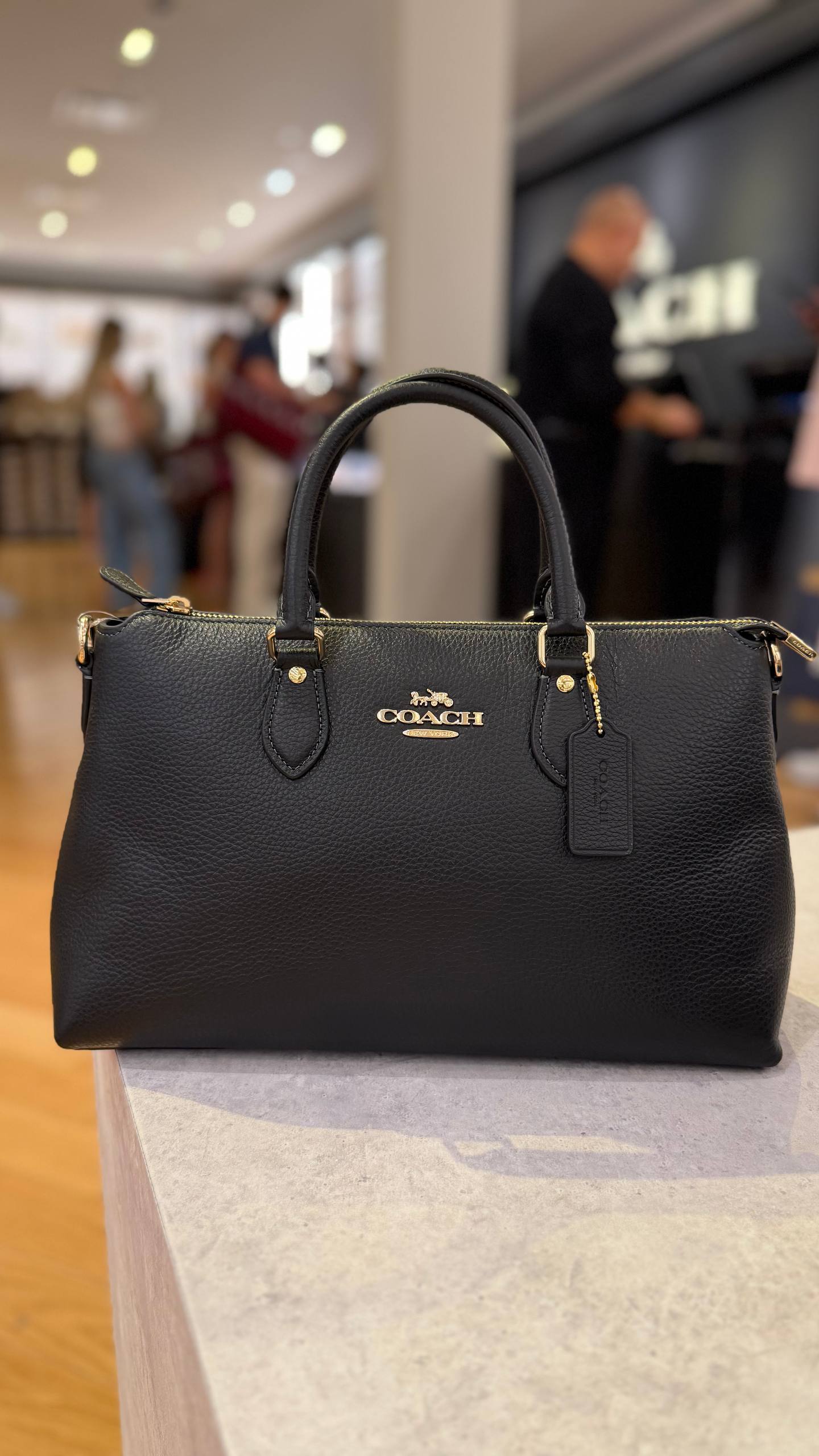 Coach Georgia Satchel Bag - Gold/Black- Hemen TESLIM