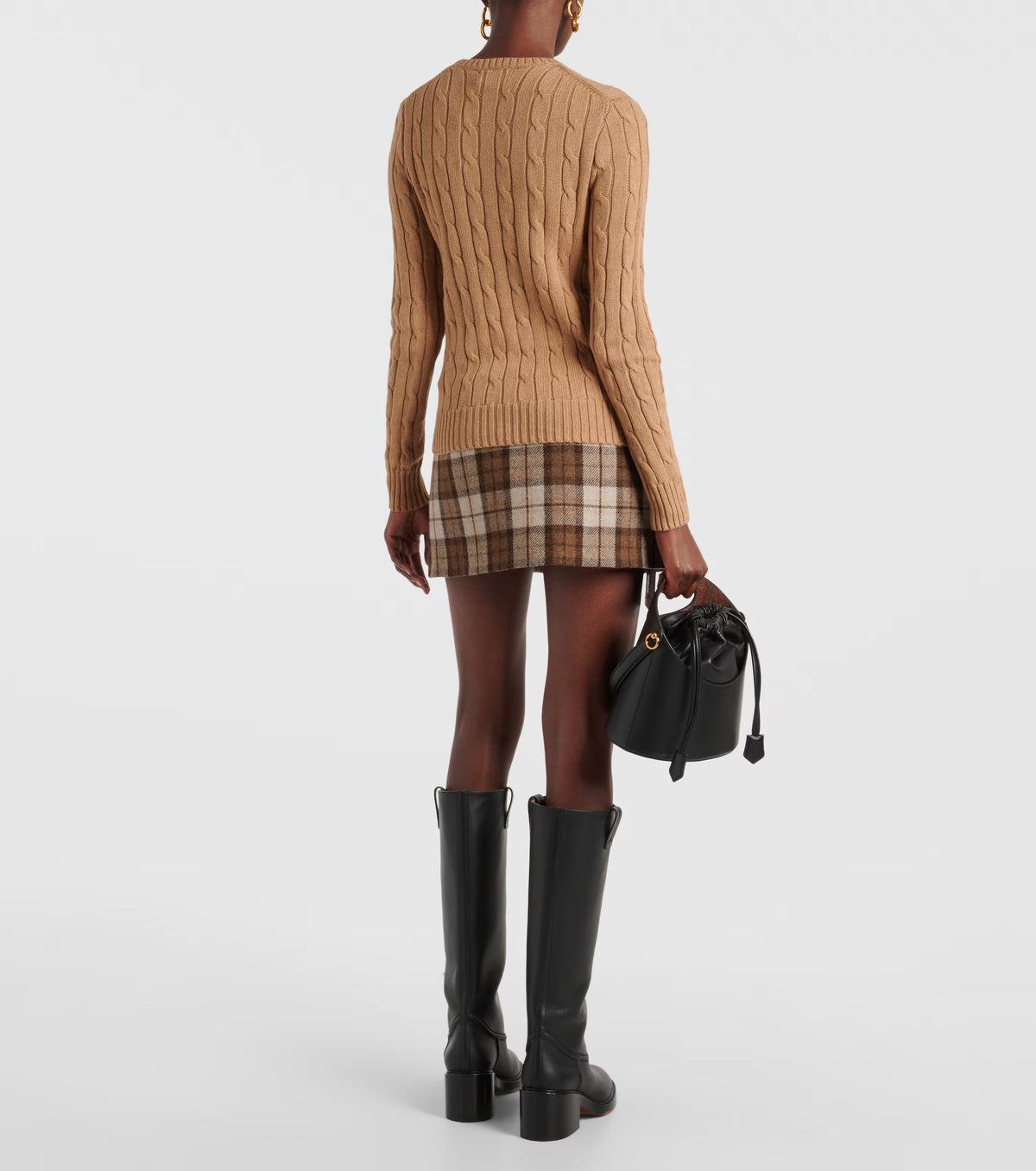 Ralph Lauren Cable-Knit Cotton Crewneck Sweater Camel- Hemen Teslimde