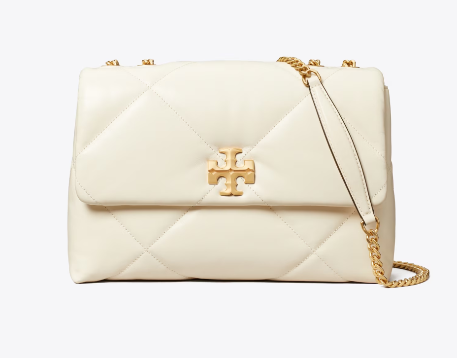 TORY BURCH KIRA DIAMOND QUILT CONVERTIBLE SHOULDER BAG -  WARM WHİTE - SEZON