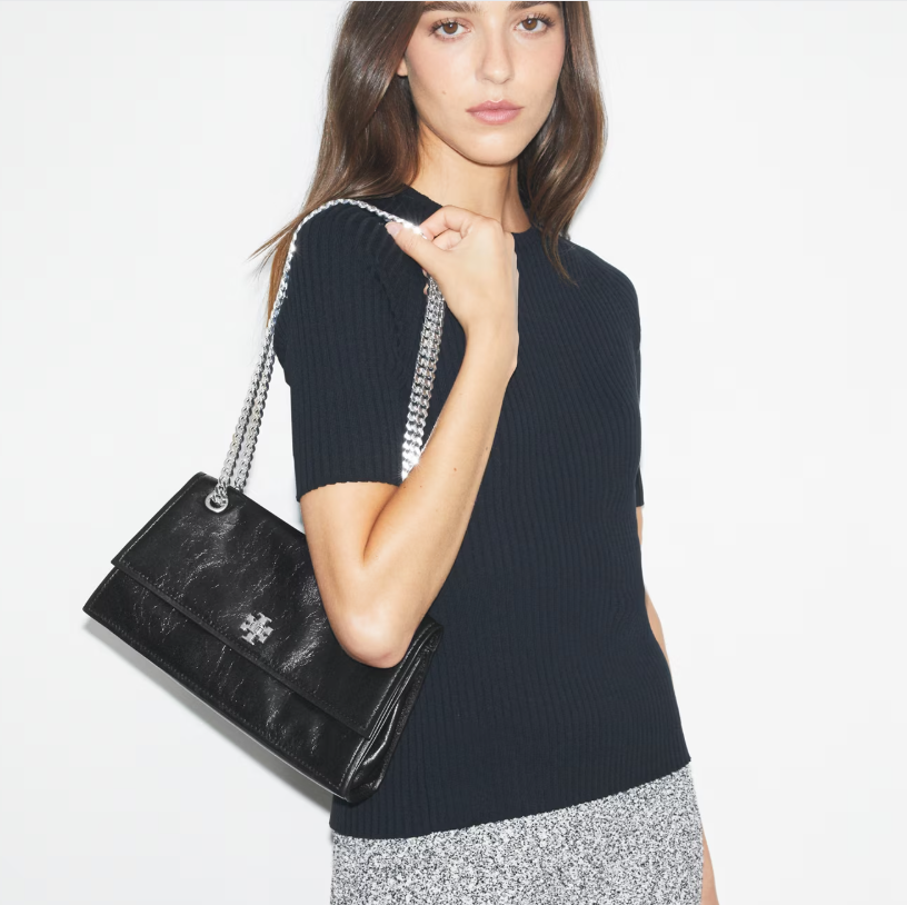 TORY BURCH KIRA TURNLOCK SHOULDER BAG- Black