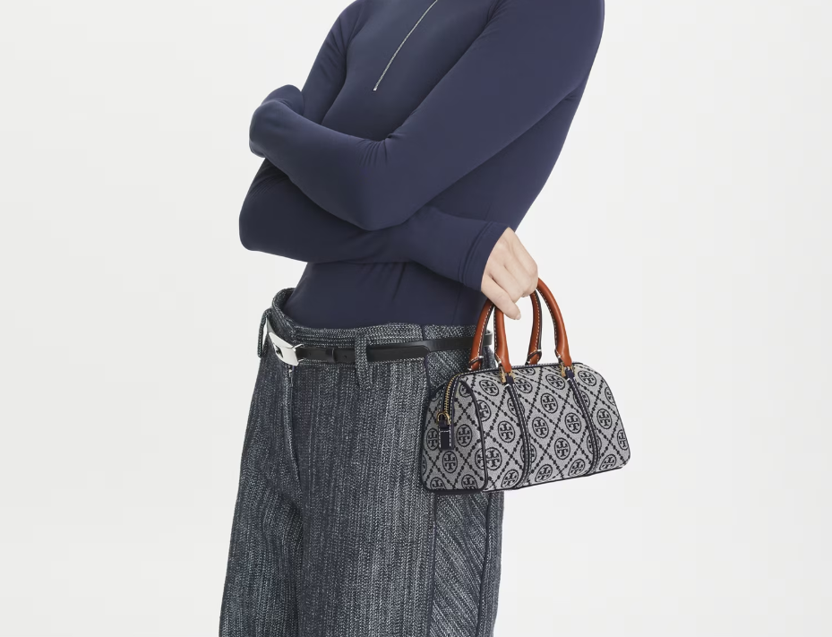 TORY BURCH T MONOGRAM PETITE BARREL BAG-Tory Navy