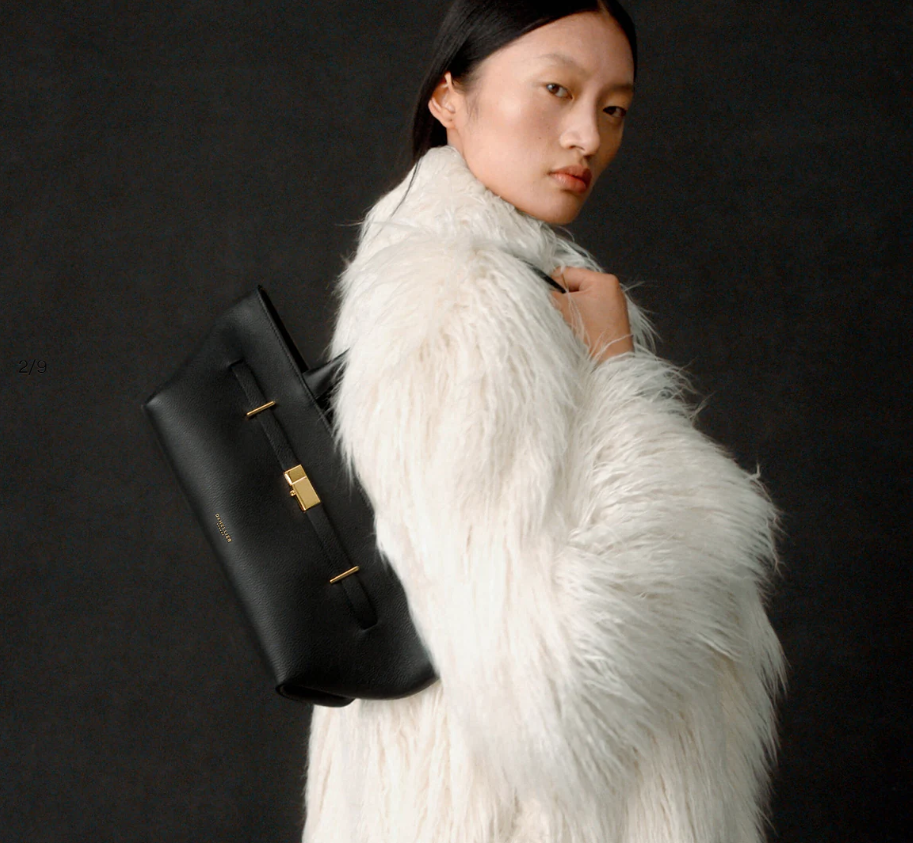 DeMellier The New York Shoulder-Black Small Grain