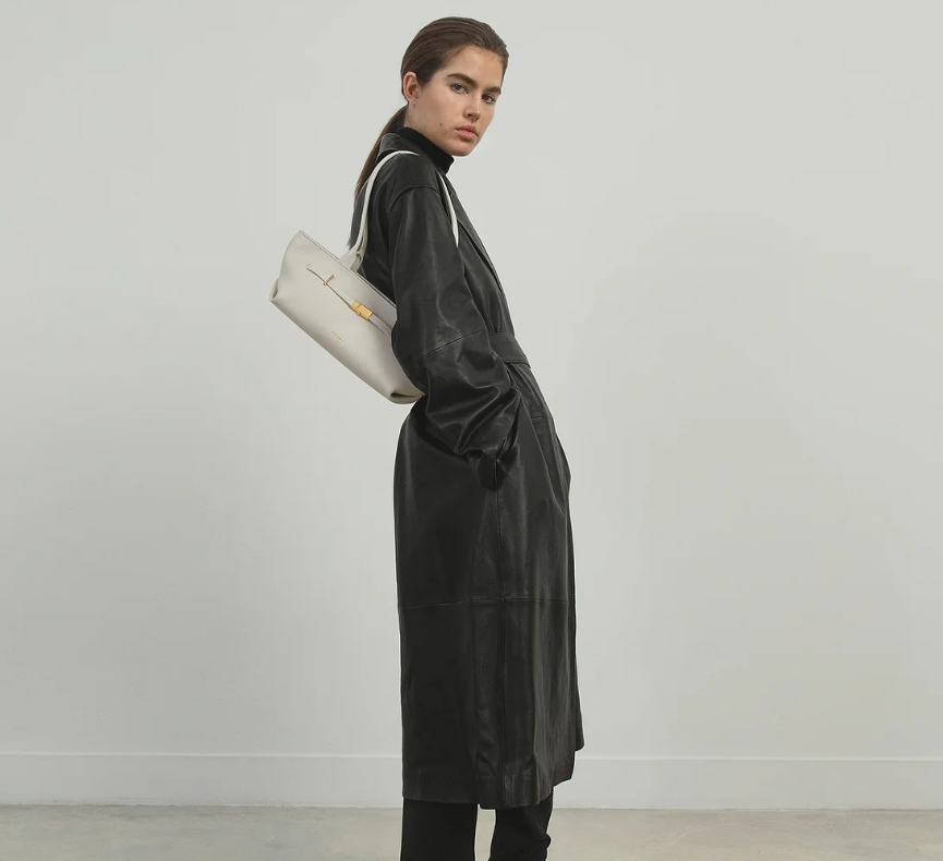 DeMellier The New York Shoulder-Off-White Small Grain