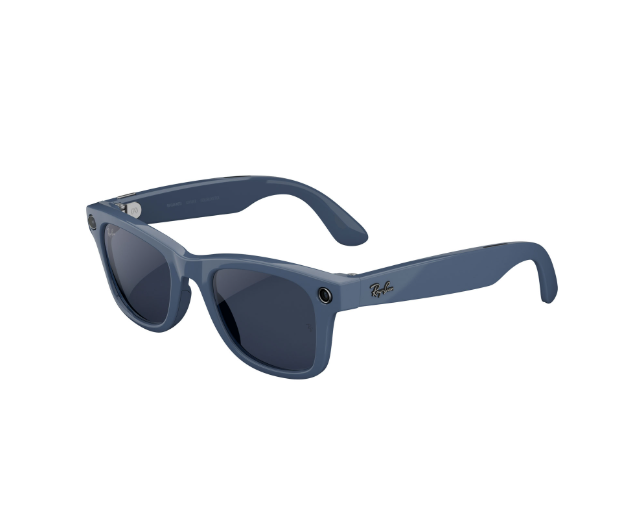 Ray-Ban | Meta Wayfarer (Gen 2) Glasses with AI, Photo, Video, Audio & Messaging - Shiny Cosmic Blue/Transitions Sapphire - Large