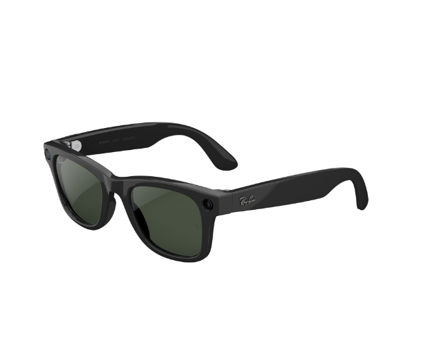 Ray-Ban | Meta Wayfarer (Gen 2) Glasses with AI, Photo, Video, Audio & Messaging - Shiny Black/Transitions Graphite Green