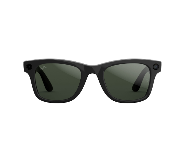 Ray-Ban | Meta Wayfarer (Gen 2) Glasses with AI, Photo, Video, Audio & Messaging - Shiny Black/Transitions Graphite Green