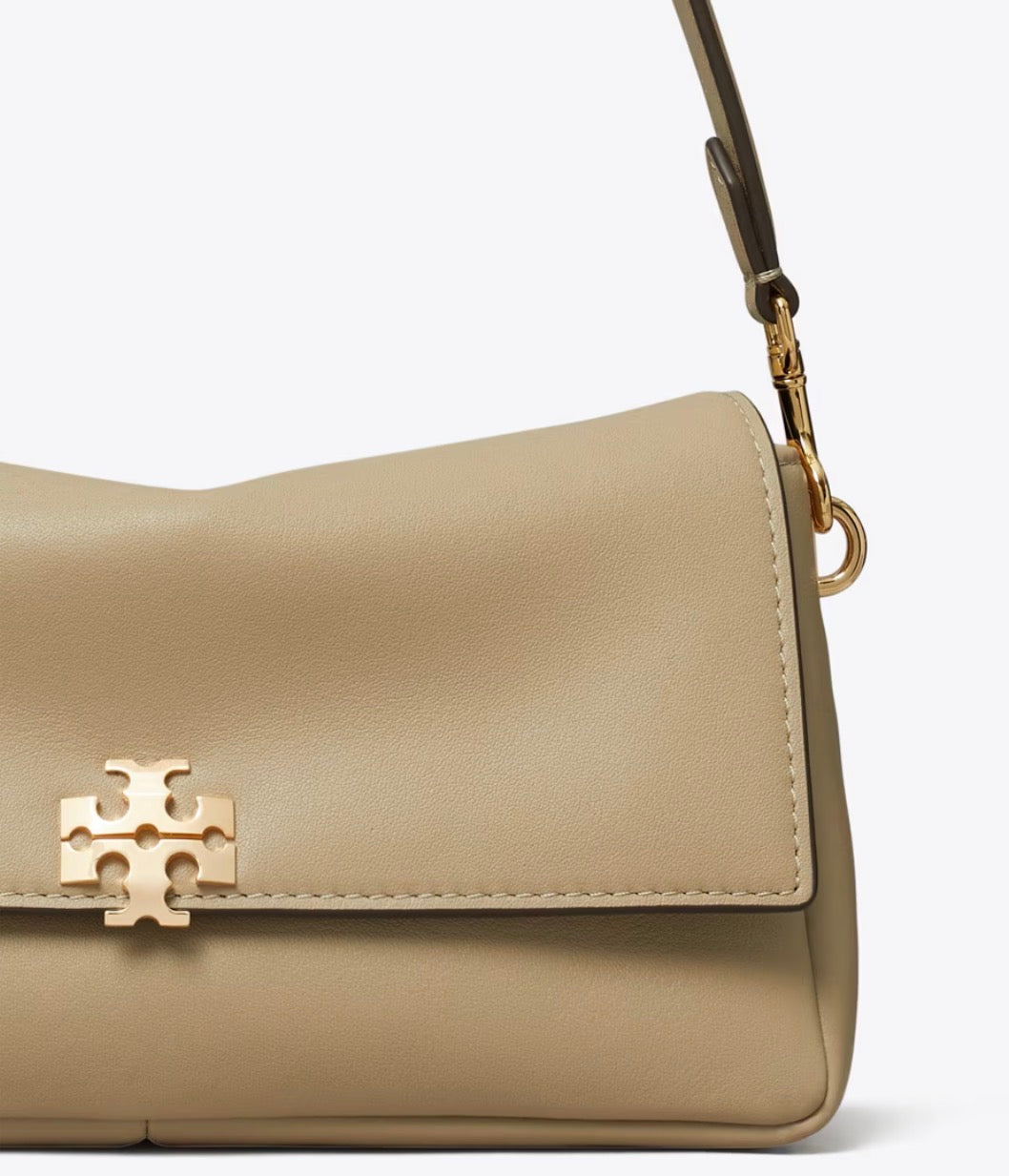 TORY BURCH SMALL CHARLIE SHOULDER BAG  - soft cement