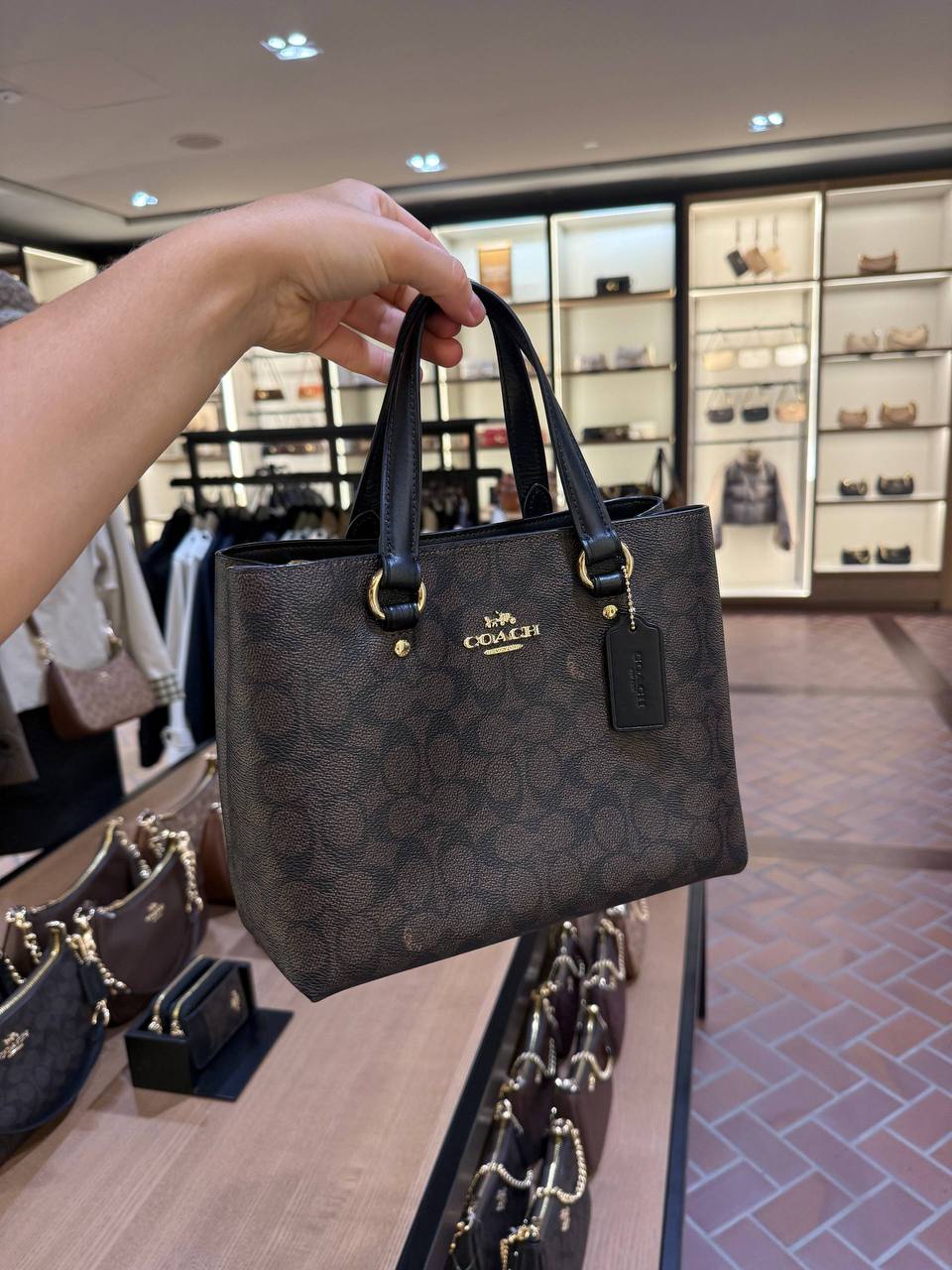 Coach Station Carryall Bag In Signature  -  Gold/Walnut/Black - Hemen Teslim