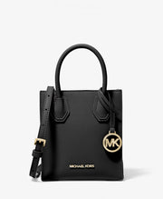 Michael Kors Mercer Extra-Small Pebbled Leather Crossbody Bag Black - Hemen Teslimde