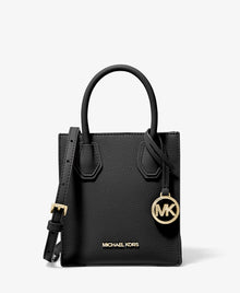 Michael Kors Mercer Extra-Small Pebbled Leather Crossbody Bag Black - Hemen Teslimde