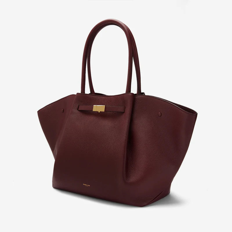 Demellier The New York Burgundy Small Grain Bordo