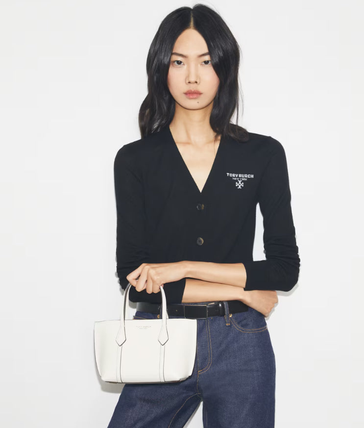 TORY BURCH MINI PERRY TOTE BAG  - WARM WHITE