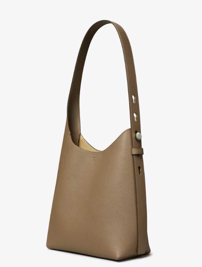 TORY BURCH SMALL ROMY HOBO WILD MUSHROOM
