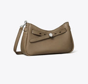 TORY BURCH ROMY ZIP TOP CROSSBODY BAG   -  wild mushroom