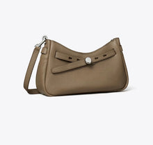 TORY BURCH ROMY ZIP TOP CROSSBODY BAG   -  wild mushroom