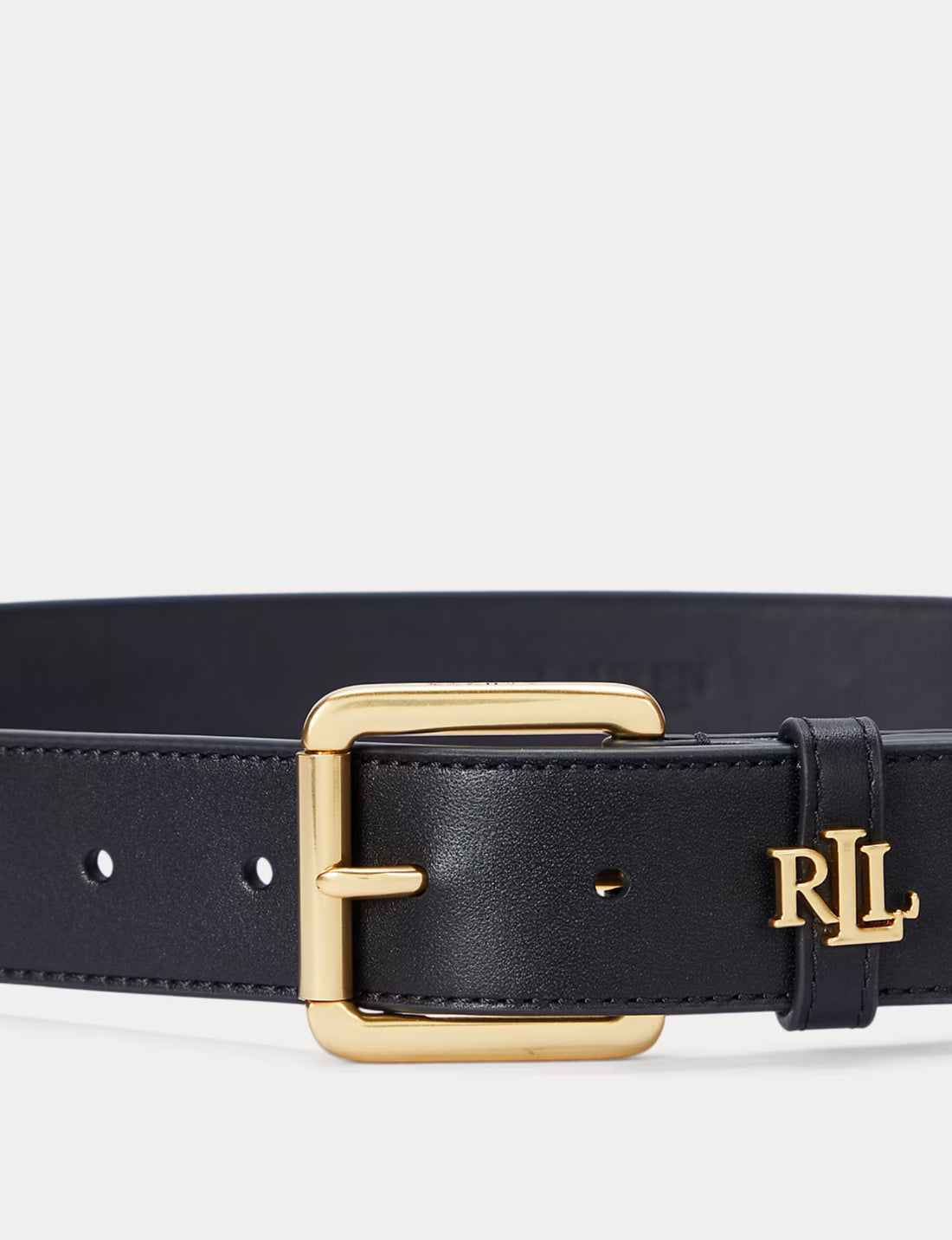 Ralph Lauren Logo-Keeper Leather Belt Black