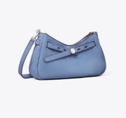 TORY BURCH ROMY NUBUCK ZIP-TOP CROSSBODY BAG -  soft blue