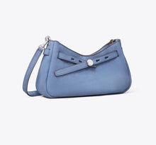 TORY BURCH ROMY NUBUCK ZIP-TOP CROSSBODY BAG -  soft blue