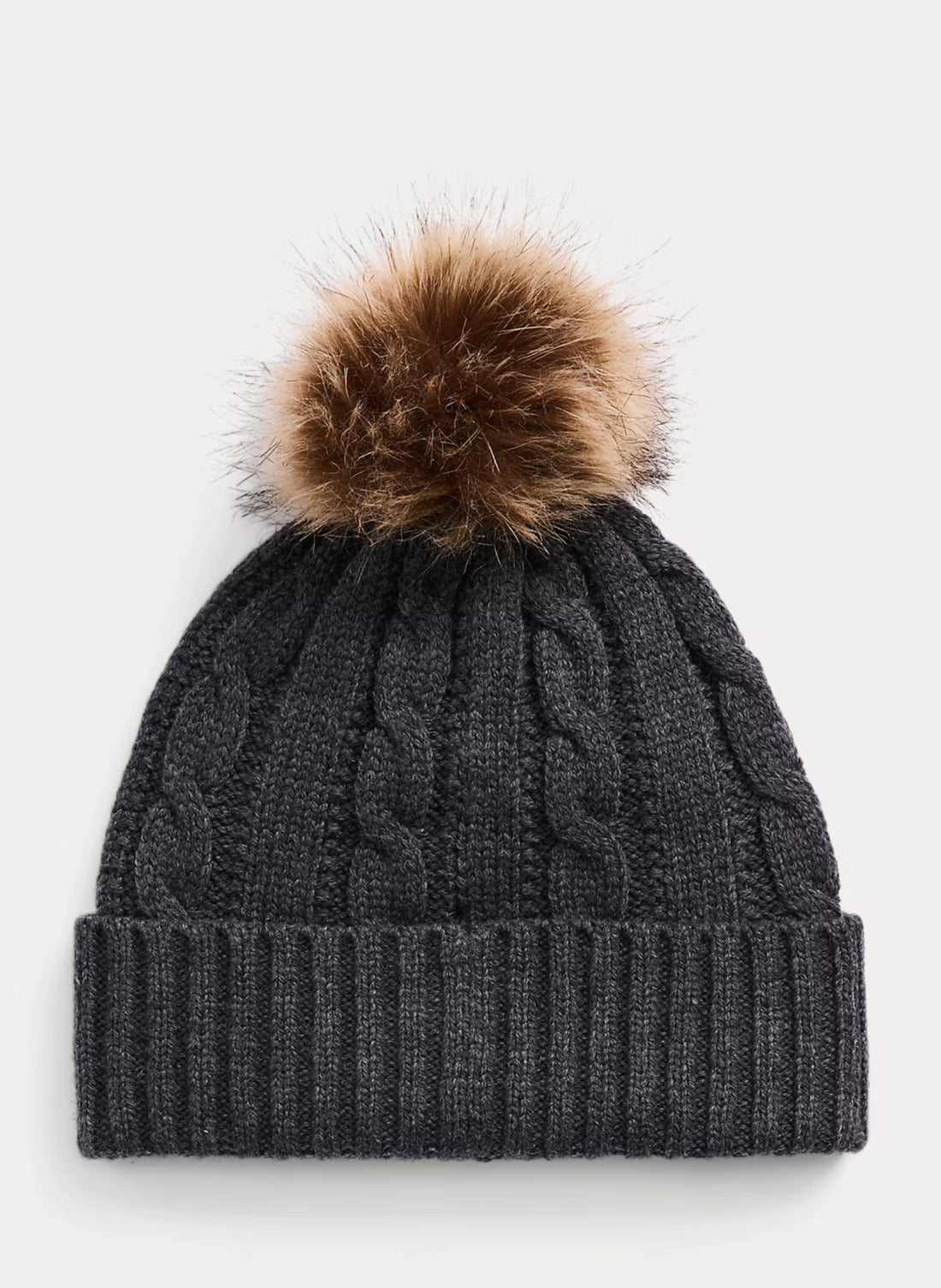 Ralph Lauren Crest- Patch Pom-pom Cable- Knit Beanie