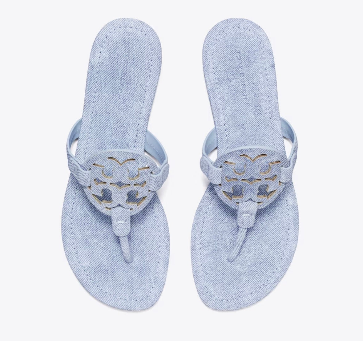 TORY BURCH MILLER PRINTED SUEDE SANDAL  -  blue cloud