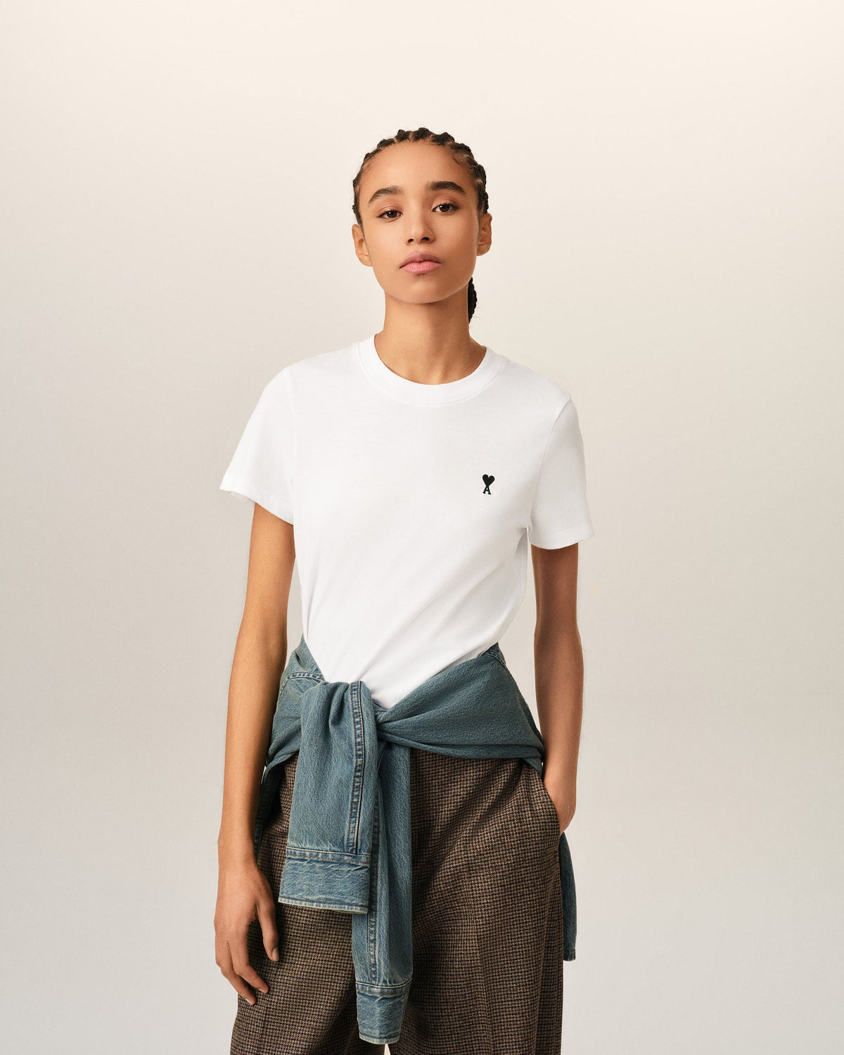 Ami Paris White cotton t-shirt with Ami de Coeur  -  WHITE