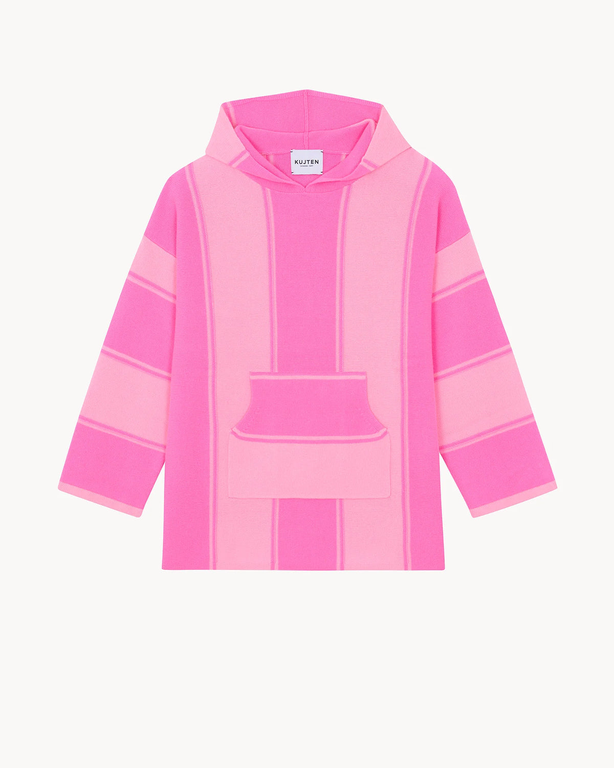 Kujten  -  Poncho Baja Oversized Cashmere Poncho With Hood, 4-threads  -   Bubblegum Pink