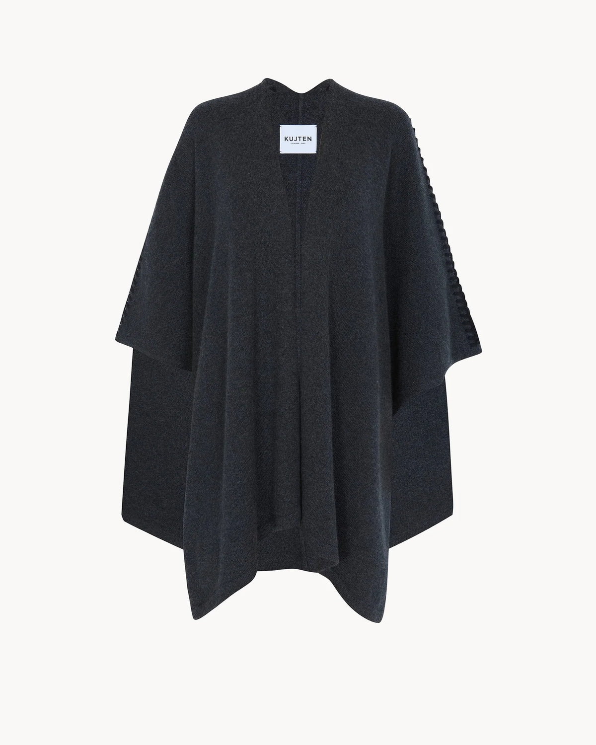 Kujten  -  Cape Valya Women Cashmere Cape, 2-threads  -  Charcoal Gray