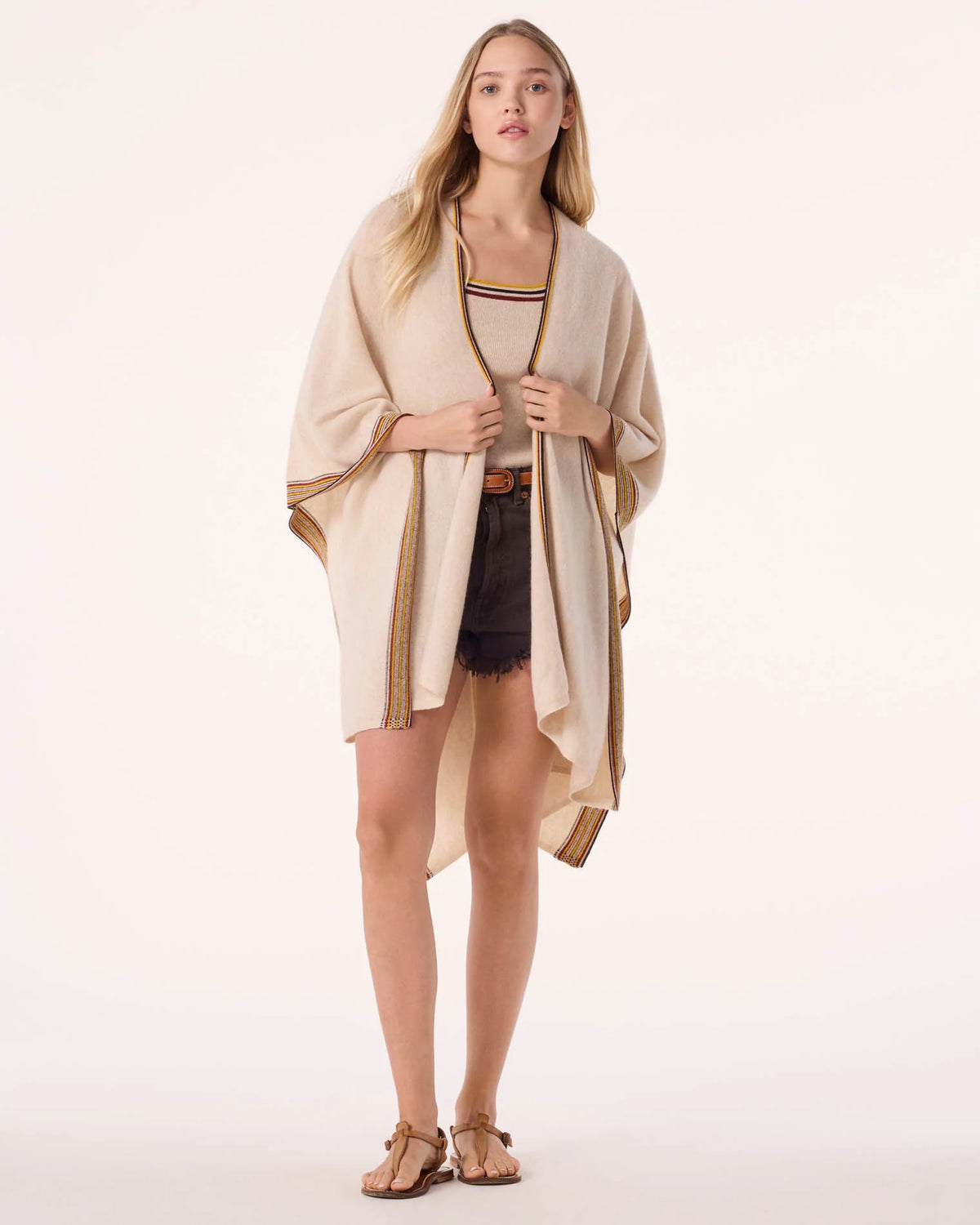 Kujten -  Poncho Bayi Multicor Cashmere Poncho   -  Organic