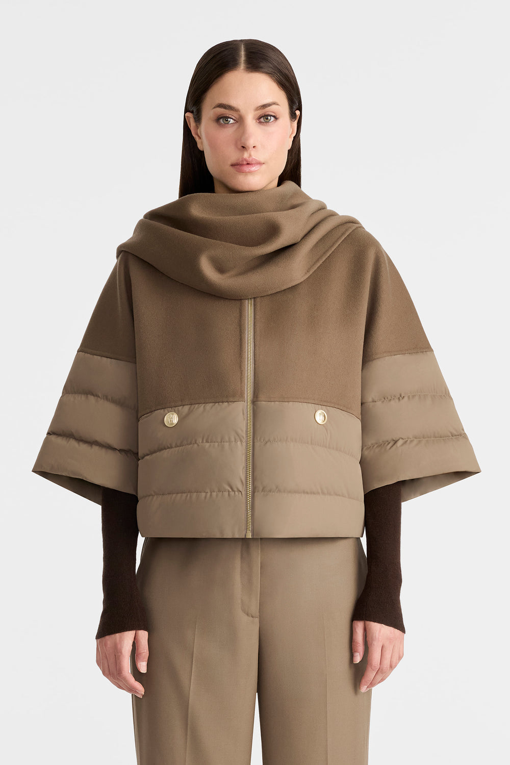 Mackage GILLIAN wool jacket-Ruffle Brown