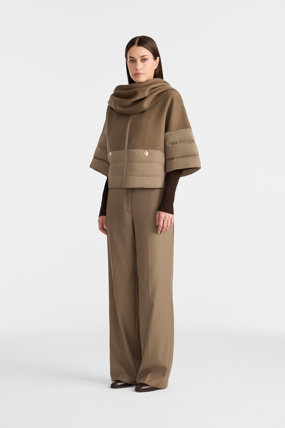 Mackage GILLIAN wool jacket-Ruffle Brown