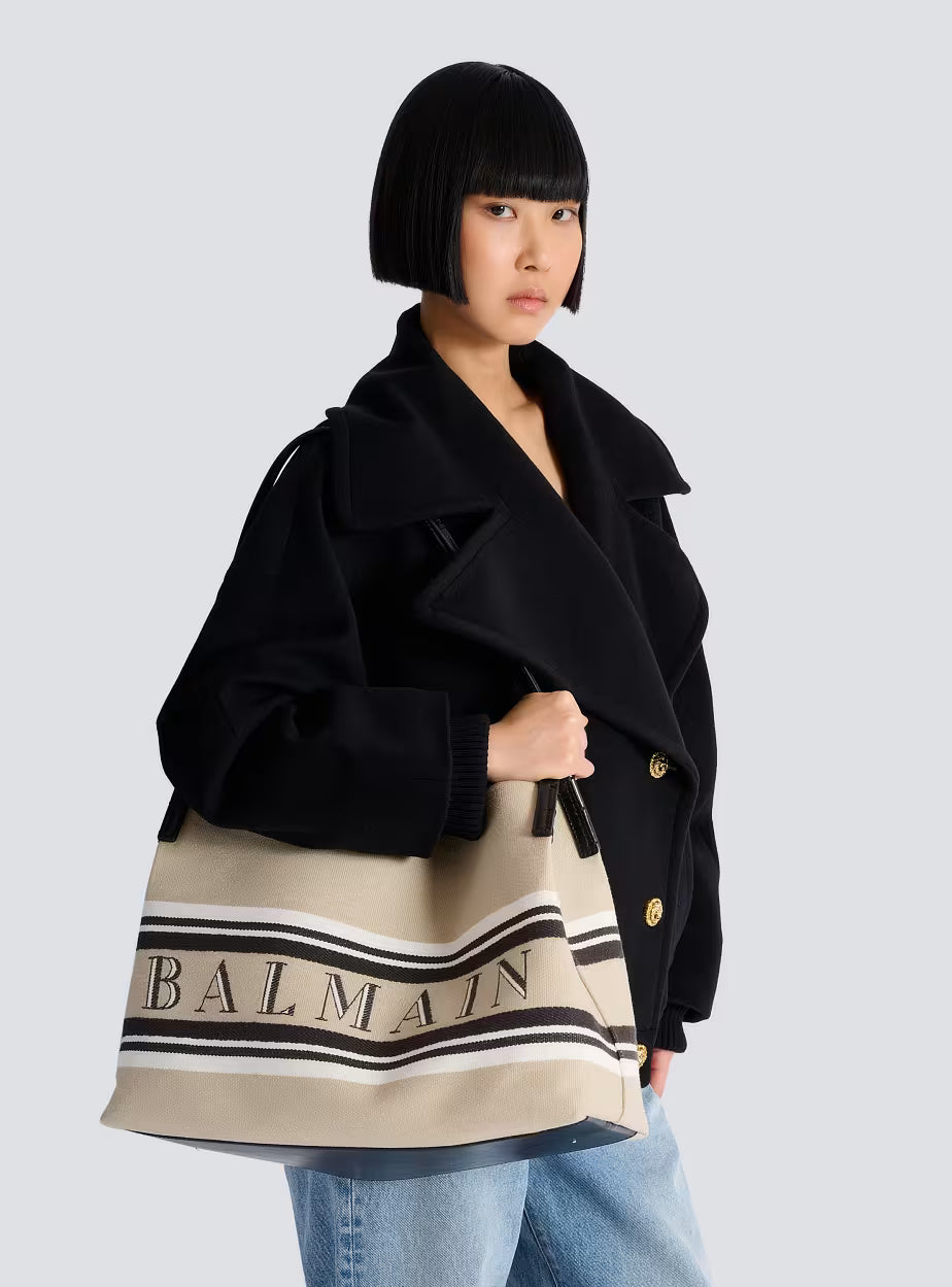 Balmain Women's Medium Release Shopper Bag Beige