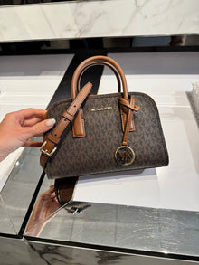 Michael Kors Ashton Small Signature Logo Messenger Bag-BROWN