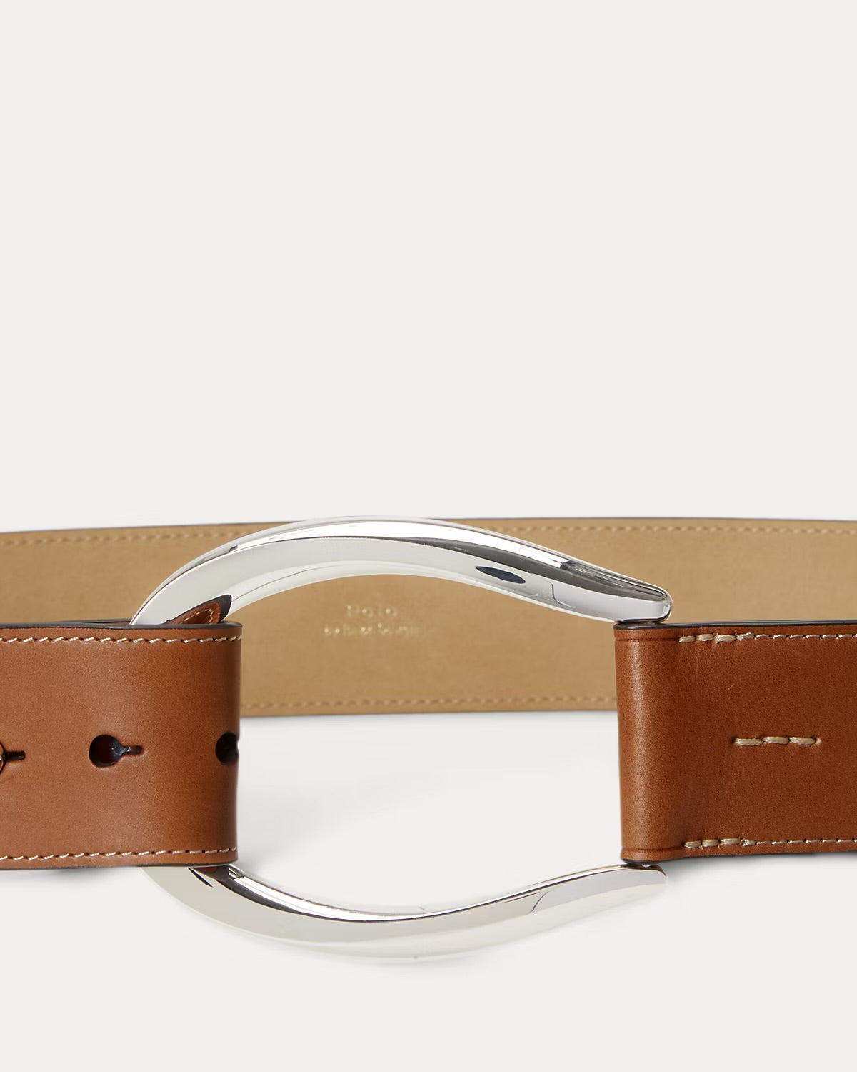 Ralph Lauren Stirrup-Buckle Wide Leather Belt - Cuoio