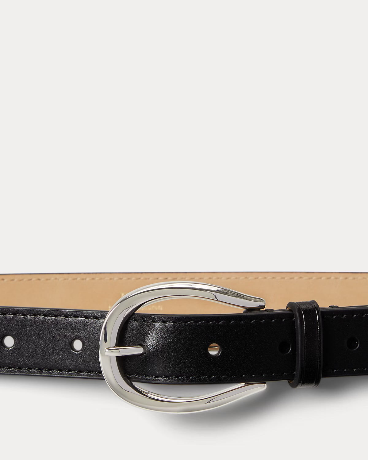 Ralph Lauren Stirrup-Buckle Leather Belt - Black