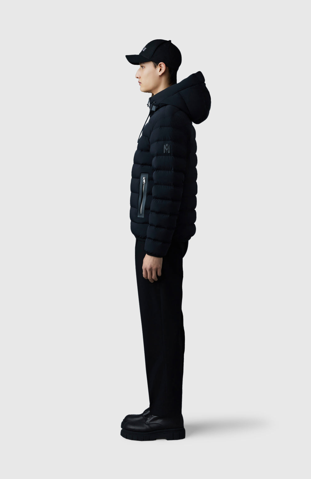Mackage JACK-Z Agile-360 stretch light down jacket with hood-Black
