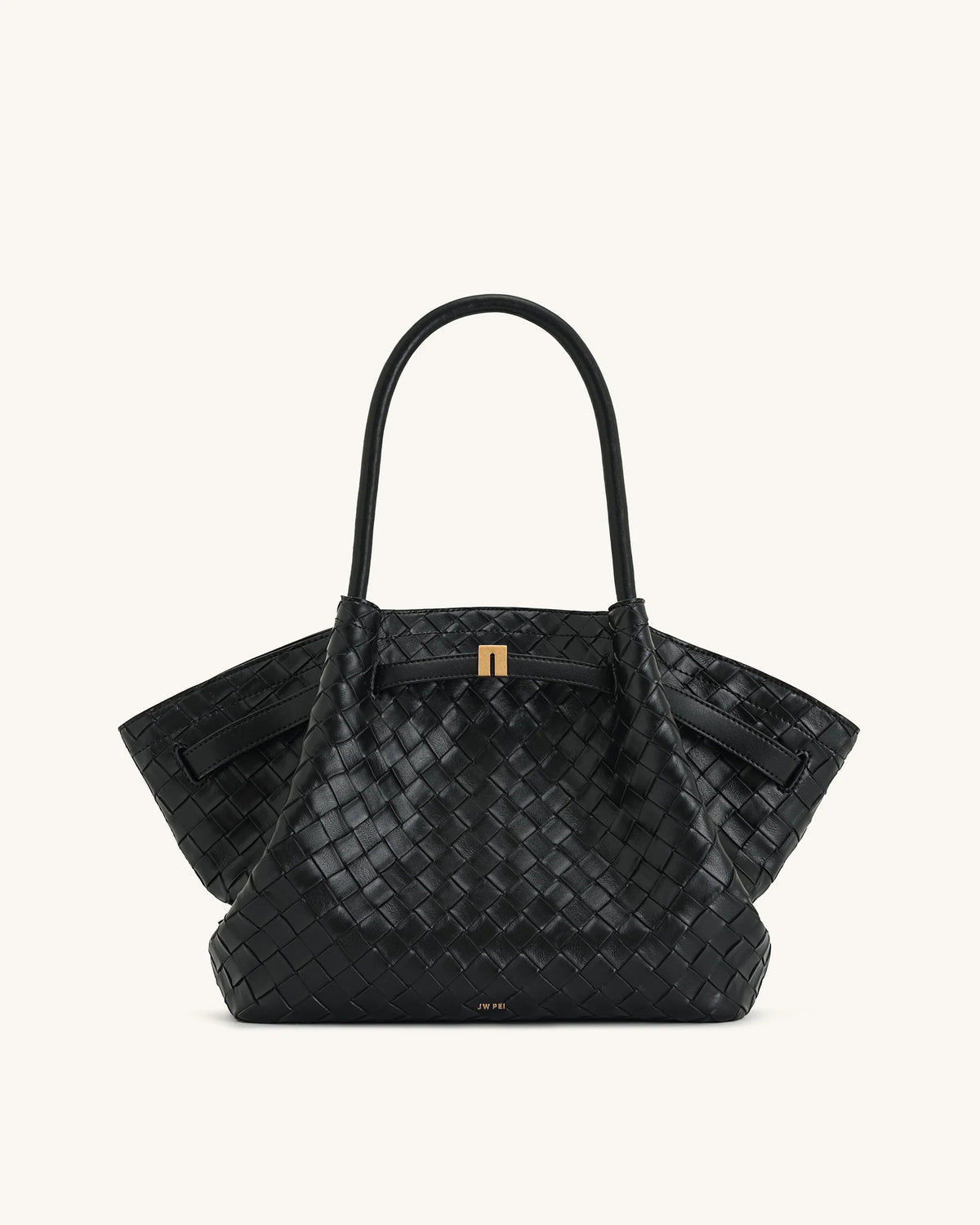 JW PEI Hana Medium Weave Texture Tote Bag - Black