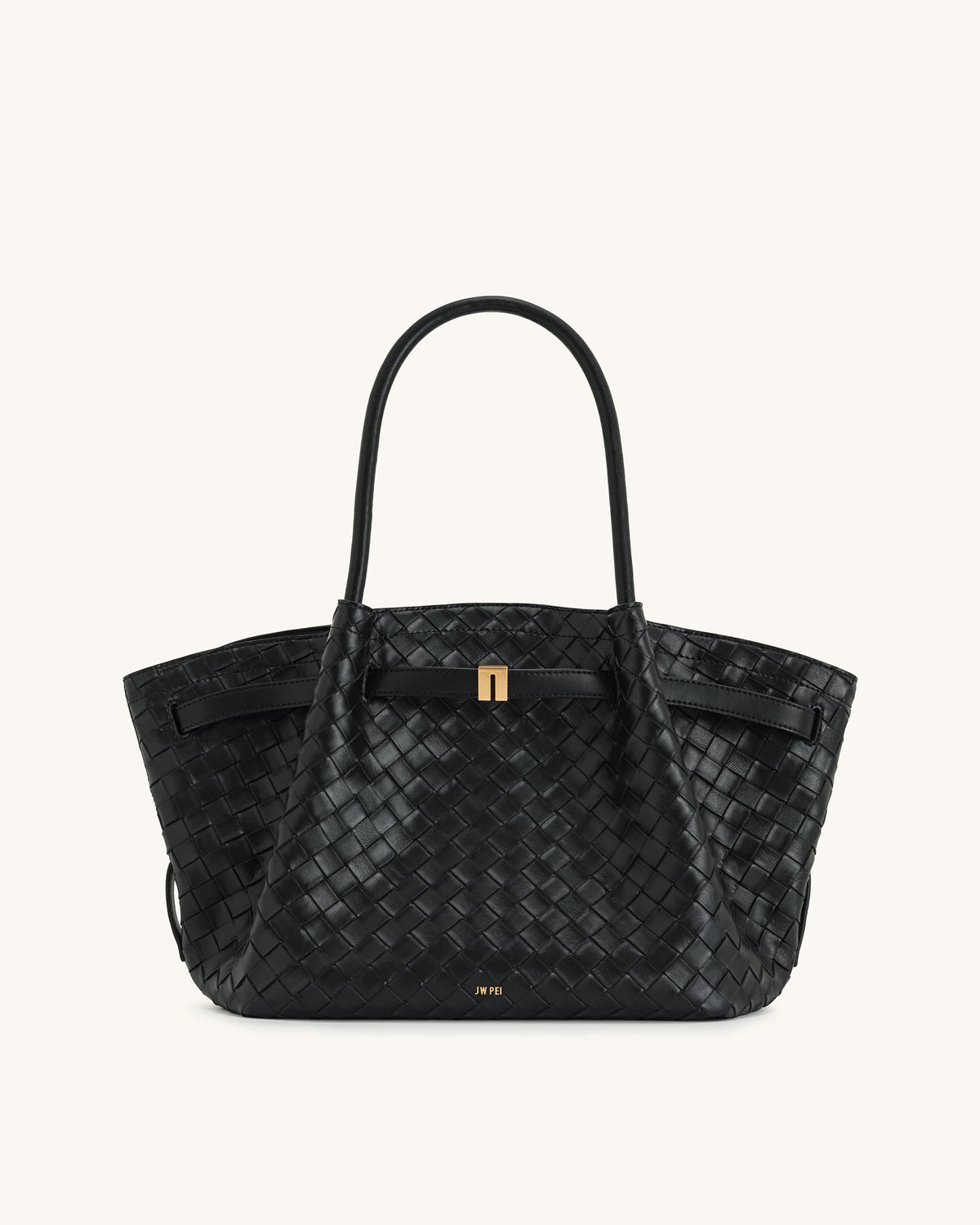 JW PEI Hana Medium Weave Texture Tote Bag - Black