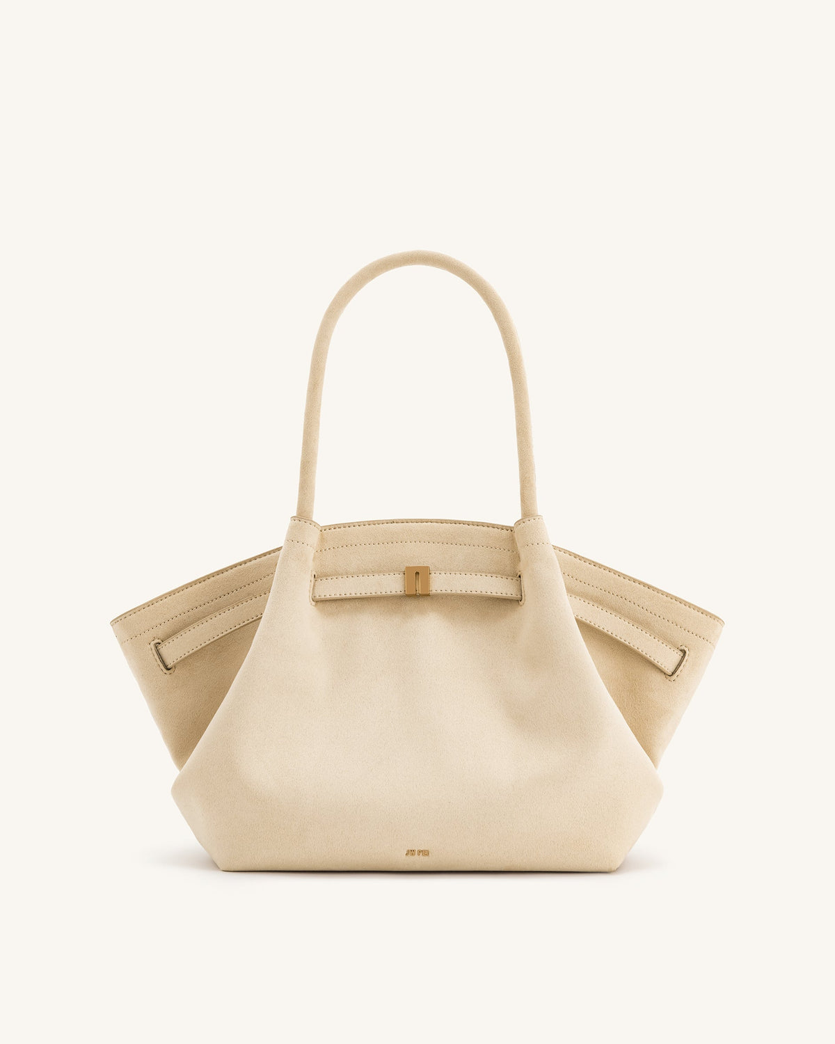 JW PEI Hana Medium Faux Suede Tote  Bag - Off White