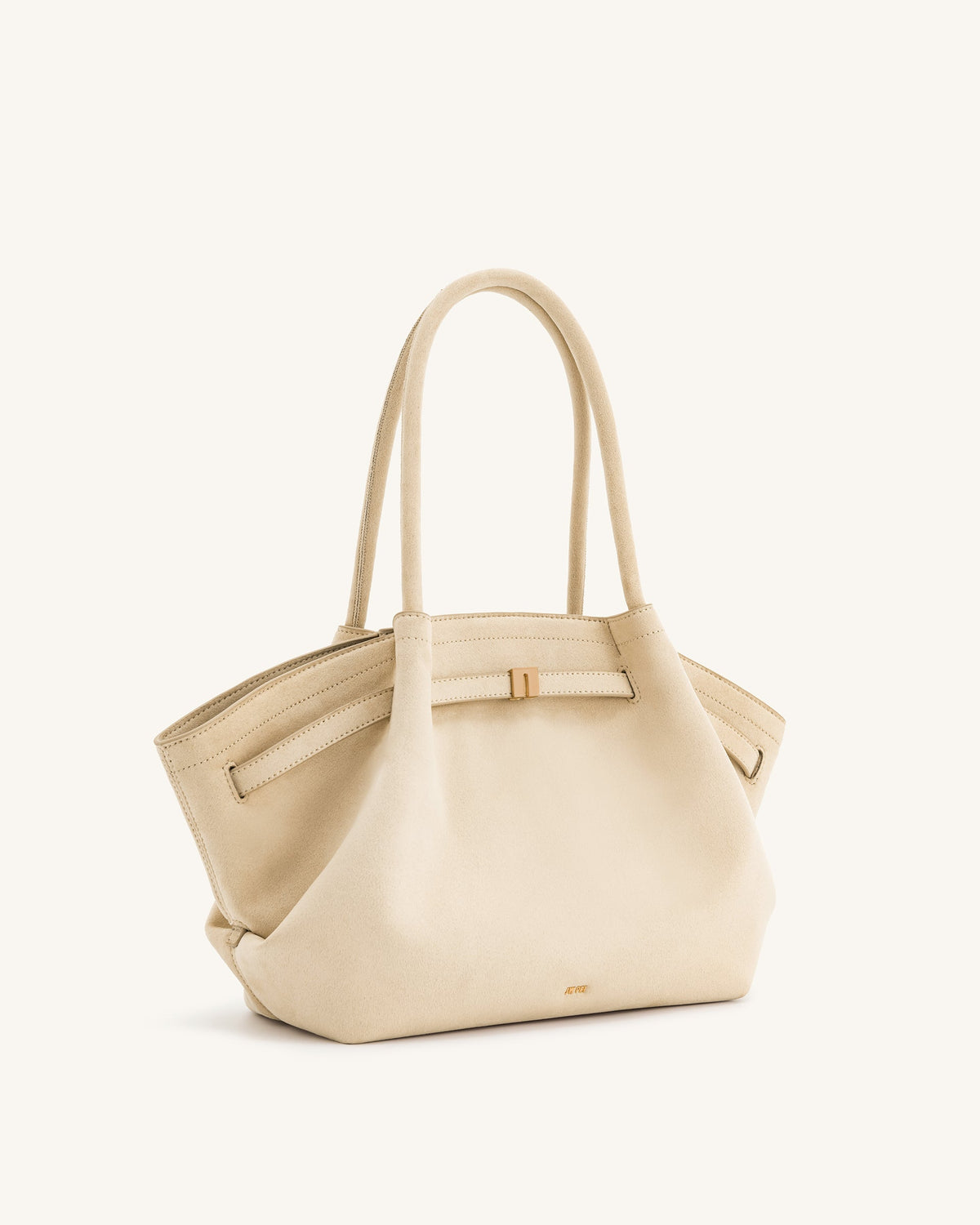 JW PEI Hana Medium Faux Suede Tote  Bag - Off White