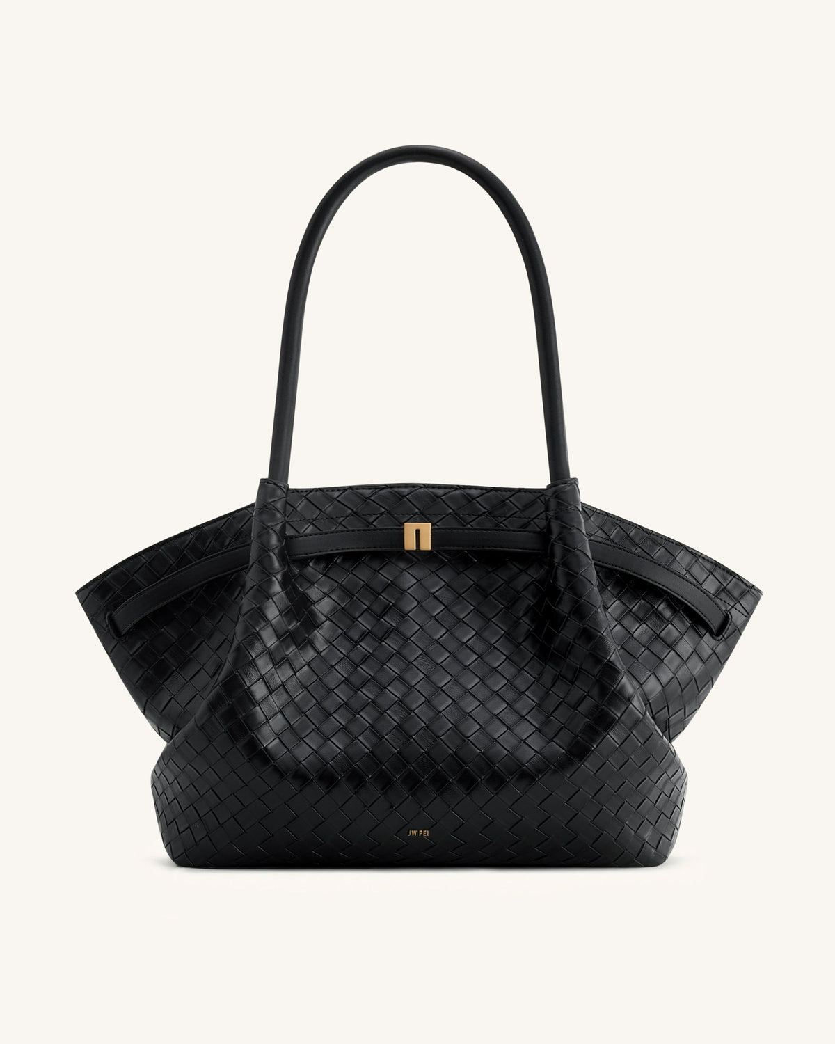 JW PEI Hana Large Weave Texture Tote Bag - Black