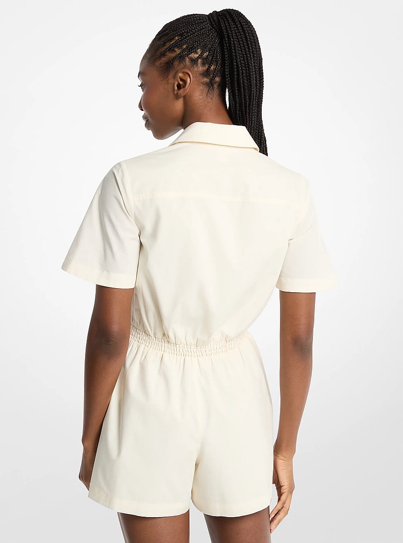 Michael Kors Cotton Poplin Romper-BONE